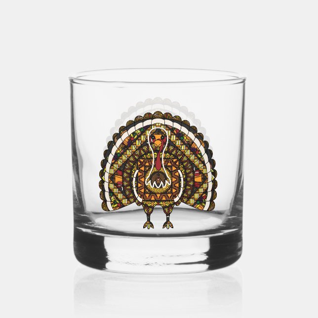 Fall Turkey Whiskey Glass (Front)