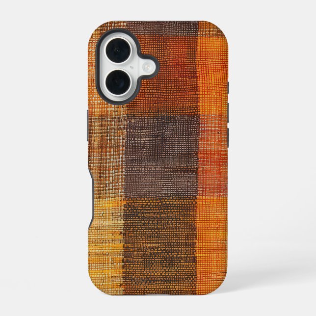FALL TWEED LOOK PLAID PATTERN iPhone 16 CASE (Back)