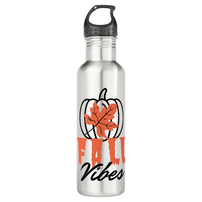 Fall Vibes 710 Ml Water Bottle (Front)