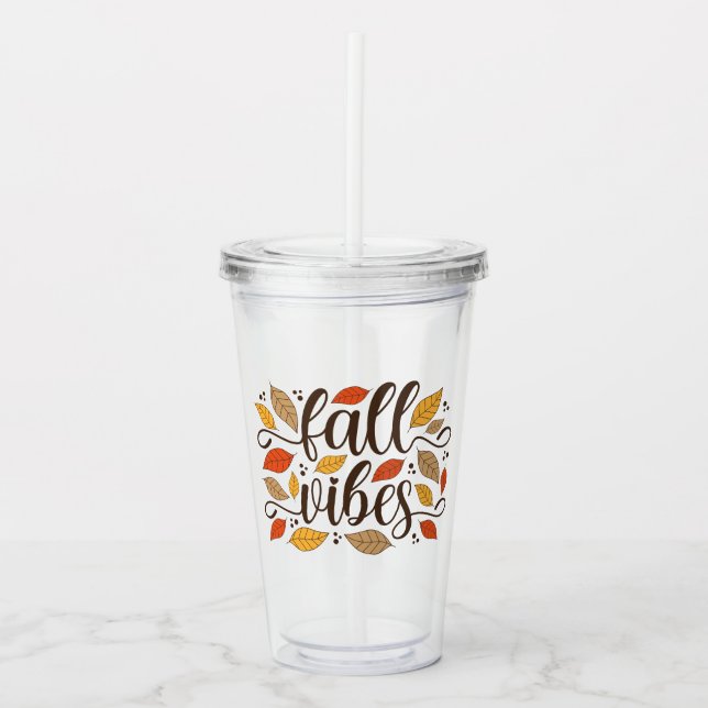Fall Vibes Acrylic Tumbler (Front)