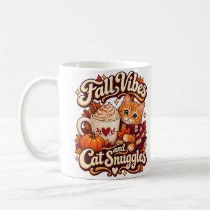 Fall Vibes and Cat Snuggles Cozy Autumn Cat Mug