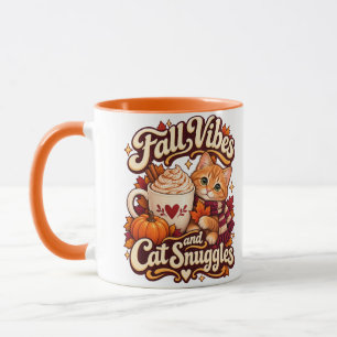 Fall Vibes and Cat Snuggles Cozy Autumn Cat Mug