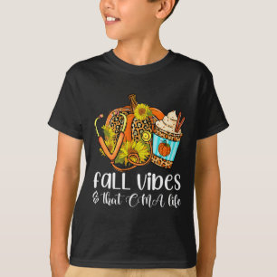 Fall Vibes And That Cma Life Leopard Pumpkin Seaso T-Shirt