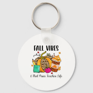 Fall Vibes And That Para Teacher Life Leopard Pump Keychain
