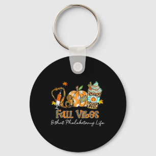 Fall Vibes And That Phlebotomy Life Syringe Pumpki Keychain