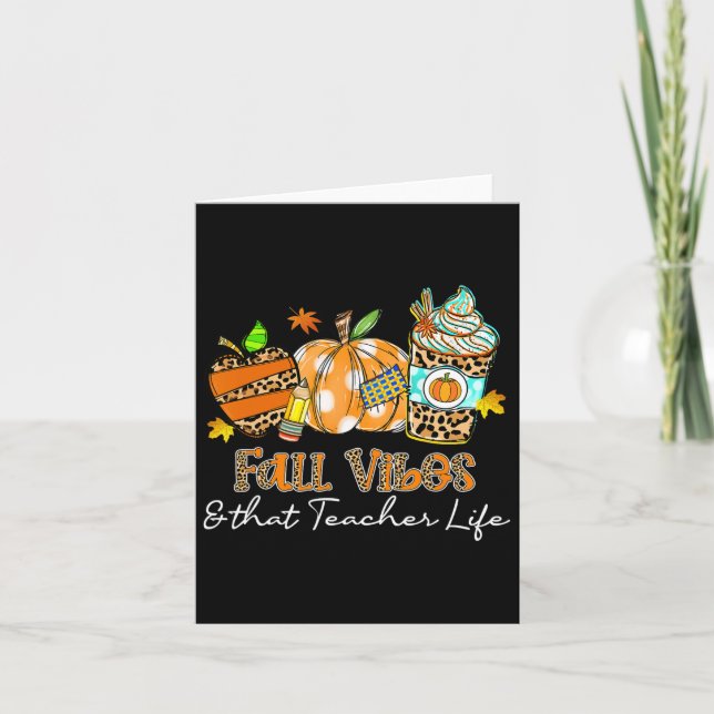 Fall Vibes And That Teacher Life Apple Pencil Pump Card (Front)