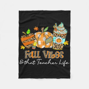 Fall Vibes And That Teacher Life Apple Pencil Pump Fleece Blanket