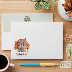 Fall Vibes Autumn Rustic Bachelorette Party Invite Envelope