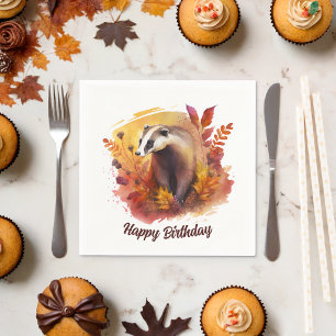 Fall vibes Badger - Birthday Napkin