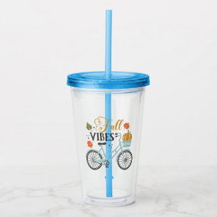 Fall Vibes By Bicycle Acrylic Tumbler