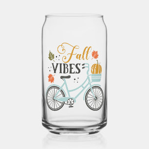 Fall Vibes By Bicycle Can Glass