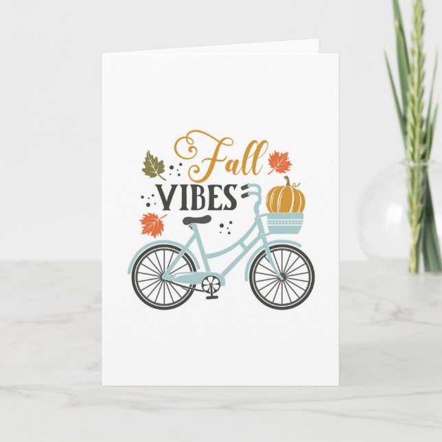 Fall Vibes By Bicycle Card (Front)