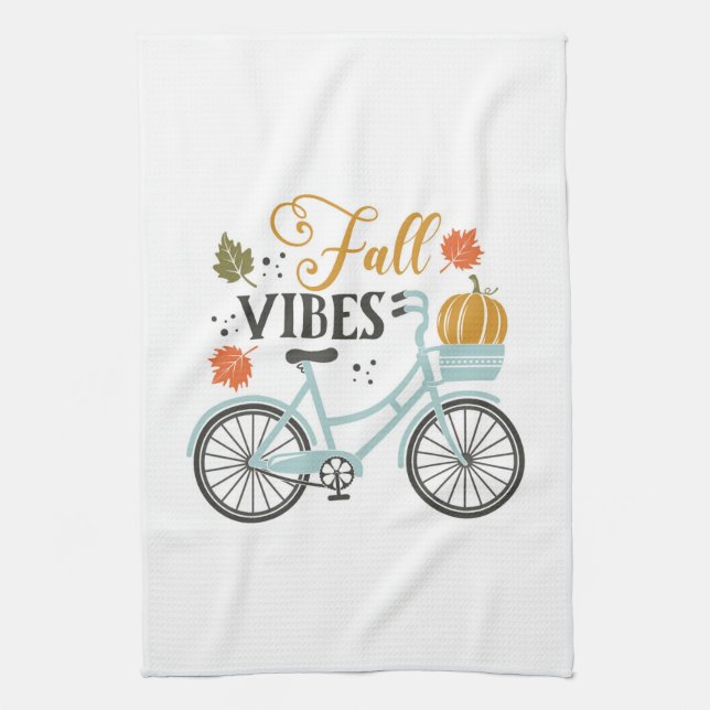 Fall Vibes By Bicycle Kitchen Towel (Vertical)