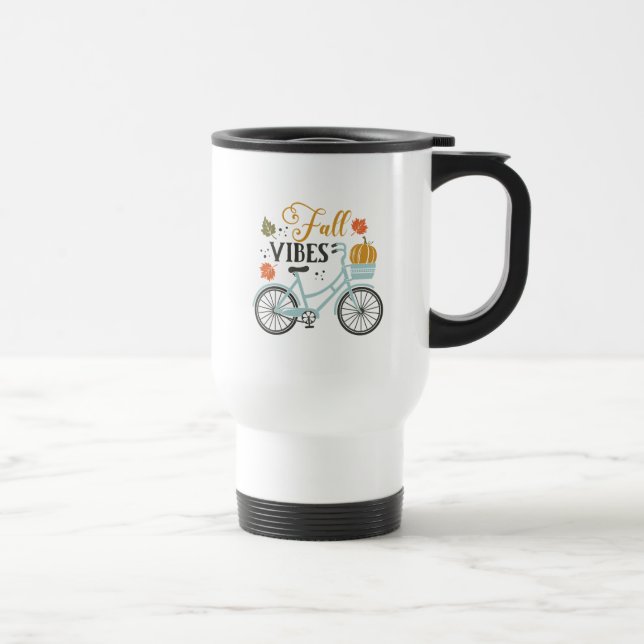 Fall Vibes By Bicycle Travel Mug (Right)