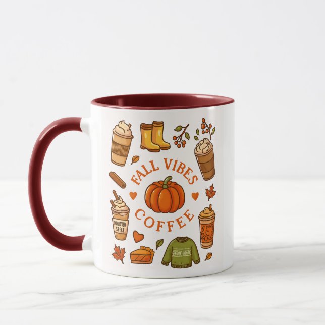 Fall Vibes Coffee Mug – Cozy Autumn Aesthetic  (Left)