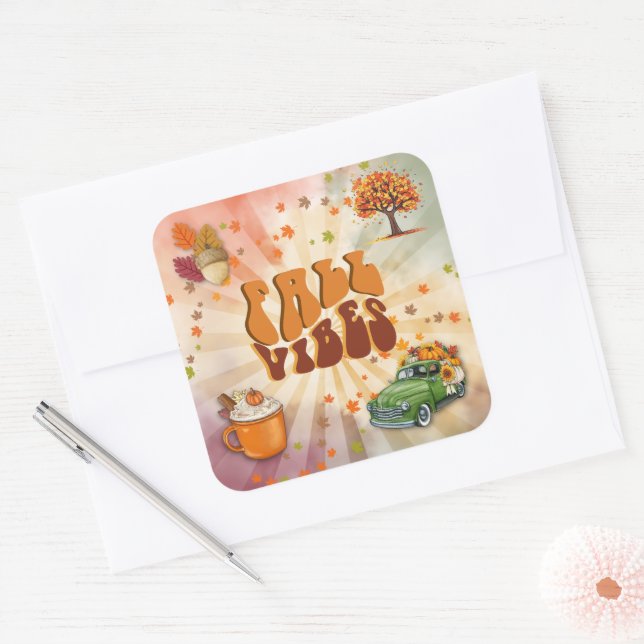 Fall Vibes Colourful Sticker (Envelope)
