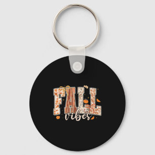 Fall Vibes Coquette Bow Pumpkin Thanksgiving Autum Keychain