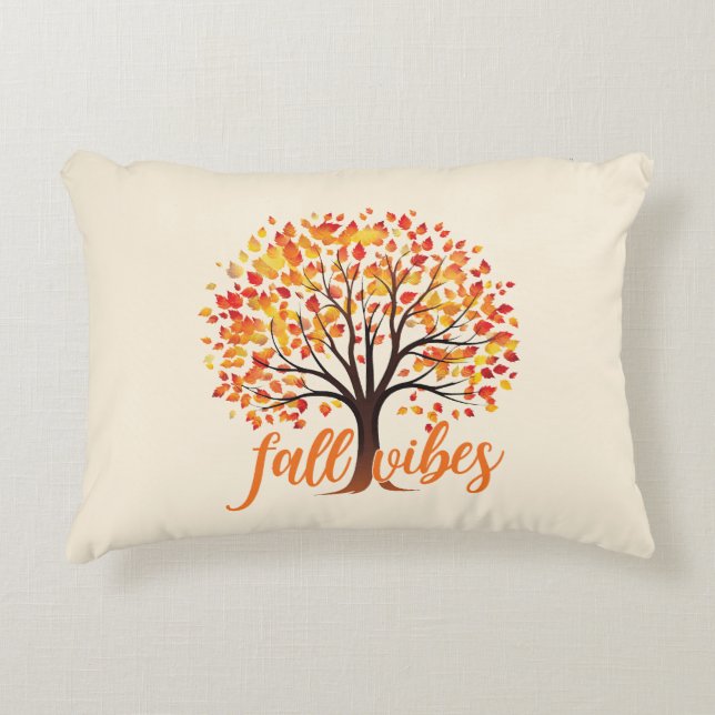 Fall Vibes – Cozy Fall Tree Accent Pillow (Front)