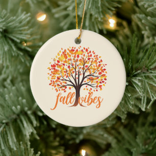 Fall Vibes – Cozy Fall Tree Ceramic Ornament