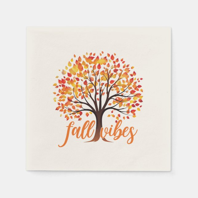 Fall Vibes – Cozy Fall Tree Napkin (Front)