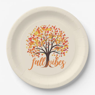 Fall Vibes – Cozy Fall Tree Paper Plate