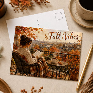 Fall Vibes Cozy Paris Balcony Postcard