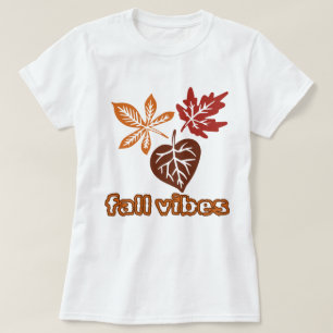 Fall Vibes Cute Autumn Leaves Graphic T-Shirt