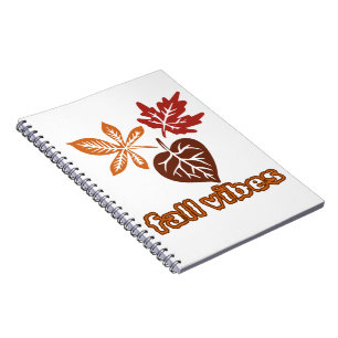 Fall Vibes Cute Autumn Leaves Notebook