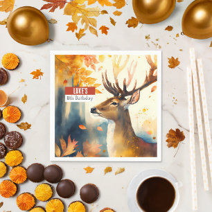 Fall vibes Deer -  Birthday Party - Napkin