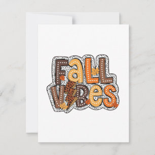 Fall Vibes Fall Leaves Pumpkin Spice Thanksgiving Card