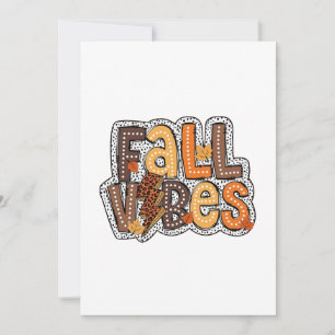 Fall Vibes Fall Leaves Pumpkin Spice Thanksgiving Invitation