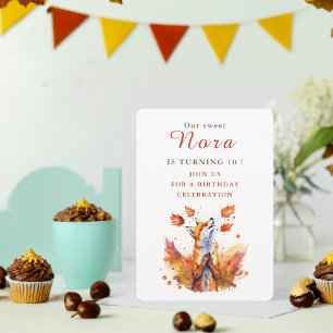 Fall vibes Fox - Birthday Invitation Card