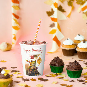 Fall vibes Frog - Birthday  Paper Cups
