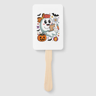 Fall Vibes Ghost Nurse Autumn Hand Fan
