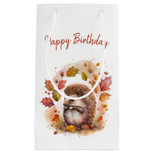 Fall vibes Hedgehog - Birthday Small Gift Bag