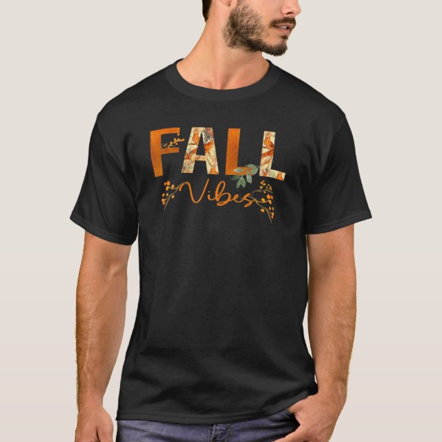 Fall Vibes Hello Autumn Vibes Bird Flowers Women F T-Shirt (Front)
