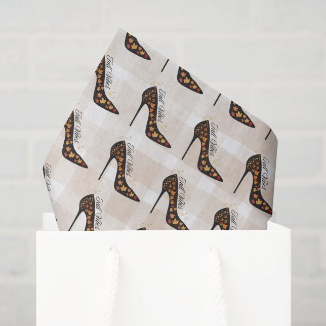 Fall Vibes High Heels Pattern Tissue Paper (Gift Bag)