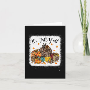 Fall Vibes It's Fall Y'all Leopard Pumpkin Autumn  Card