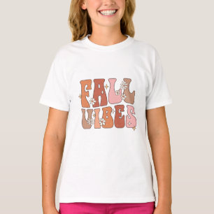 Fall Vibes Kids Shirt, Autumn Thanksgiving Kids T-Shirt