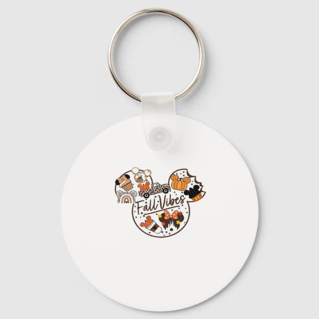 Fall Vibes Oversized T-Shirt.png Keychain (Front)