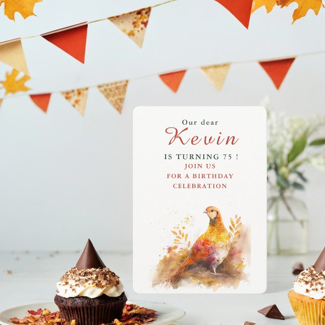 Fall vibes Pheasant - Birthday Invitation Card (Creator Uploaded)