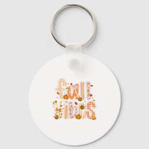 Fall Vibes Pumpkin Coquette Bow Autumn Leaves Than Keychain