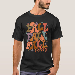 Fall Vibes Retro Groovy Pumpkin Spice Pumpkin Fall T-Shirt