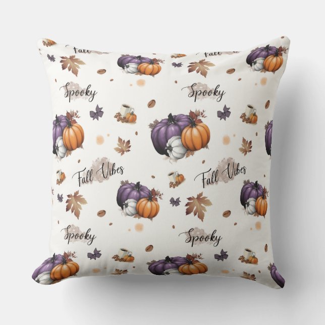Fall Vibes Seamless Pattern  Throw Pillow (Front)
