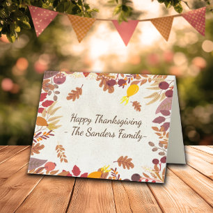 Fall Vibes Thanksgiving Custom Message Greeting Card