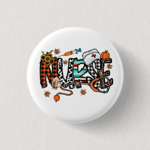 Fall Vibes That Nurse Life Nurse Fall Season Autum 1 Inch Round Button