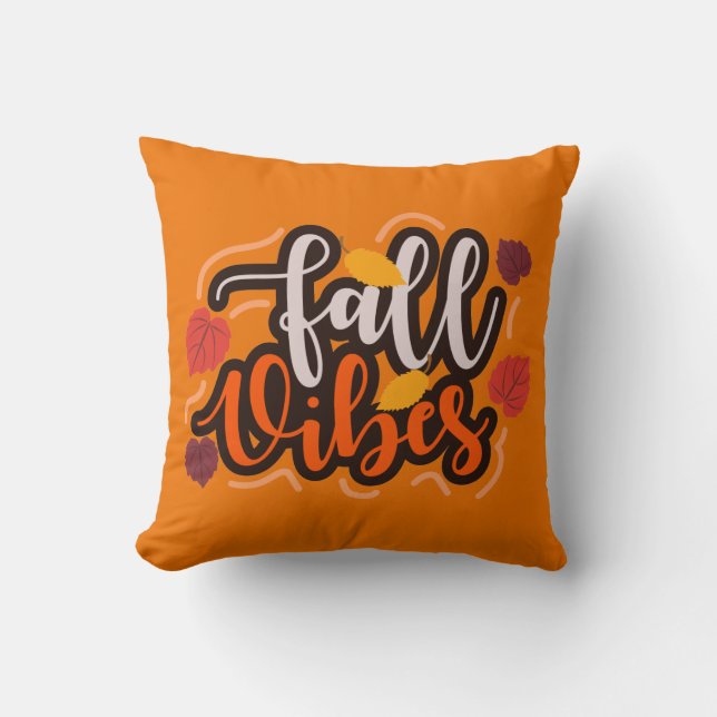 Fall Vibes Throw Pillow (Front)