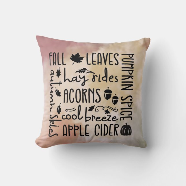 Fall Vibes Throw Pillow (Front)