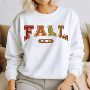 Fall Vibes Trendy Autumn Varsity Sweatshirt
