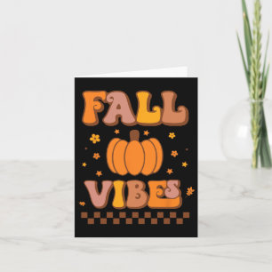 Fall Vibes Vintage Groovy Autumn Season Retro Than Card